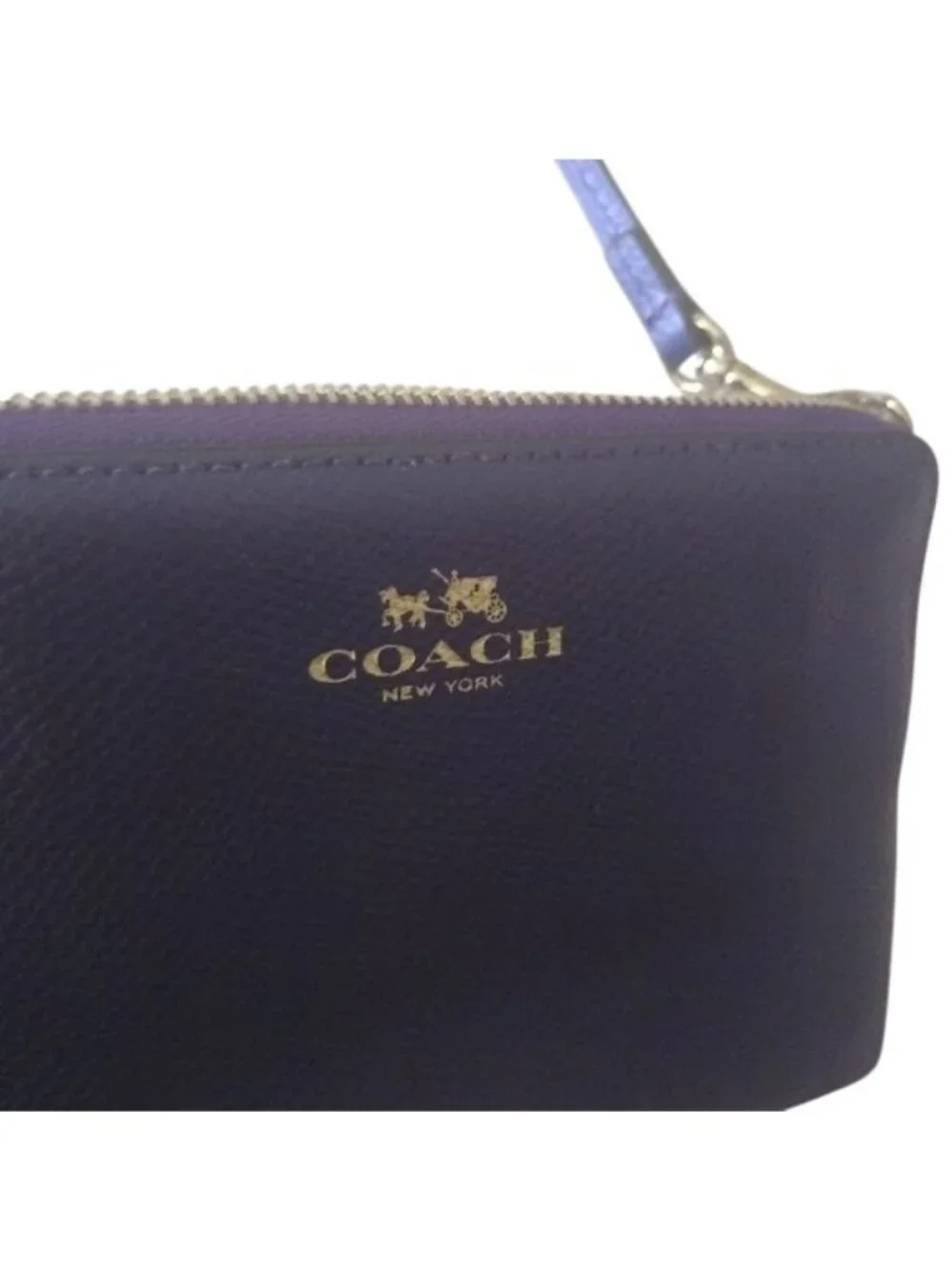 Coach F53429 SV/Metallic Purple Iris Corner Zip Wristlet